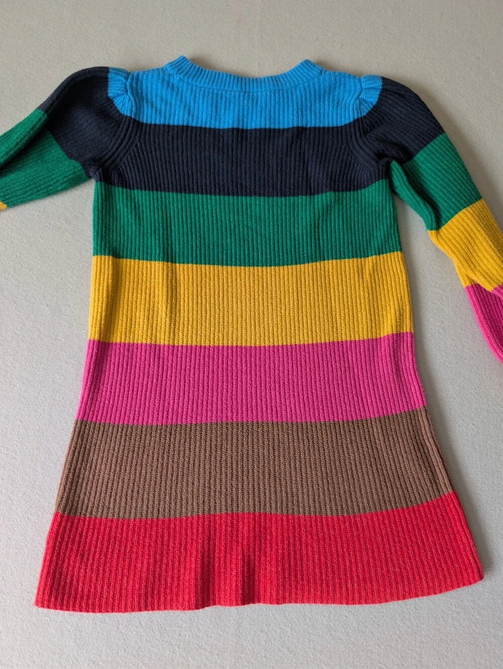 Gap Girls Rainbow Colorblock Stripe Knit Sweater Dress Cotton Blend Sz XL 12